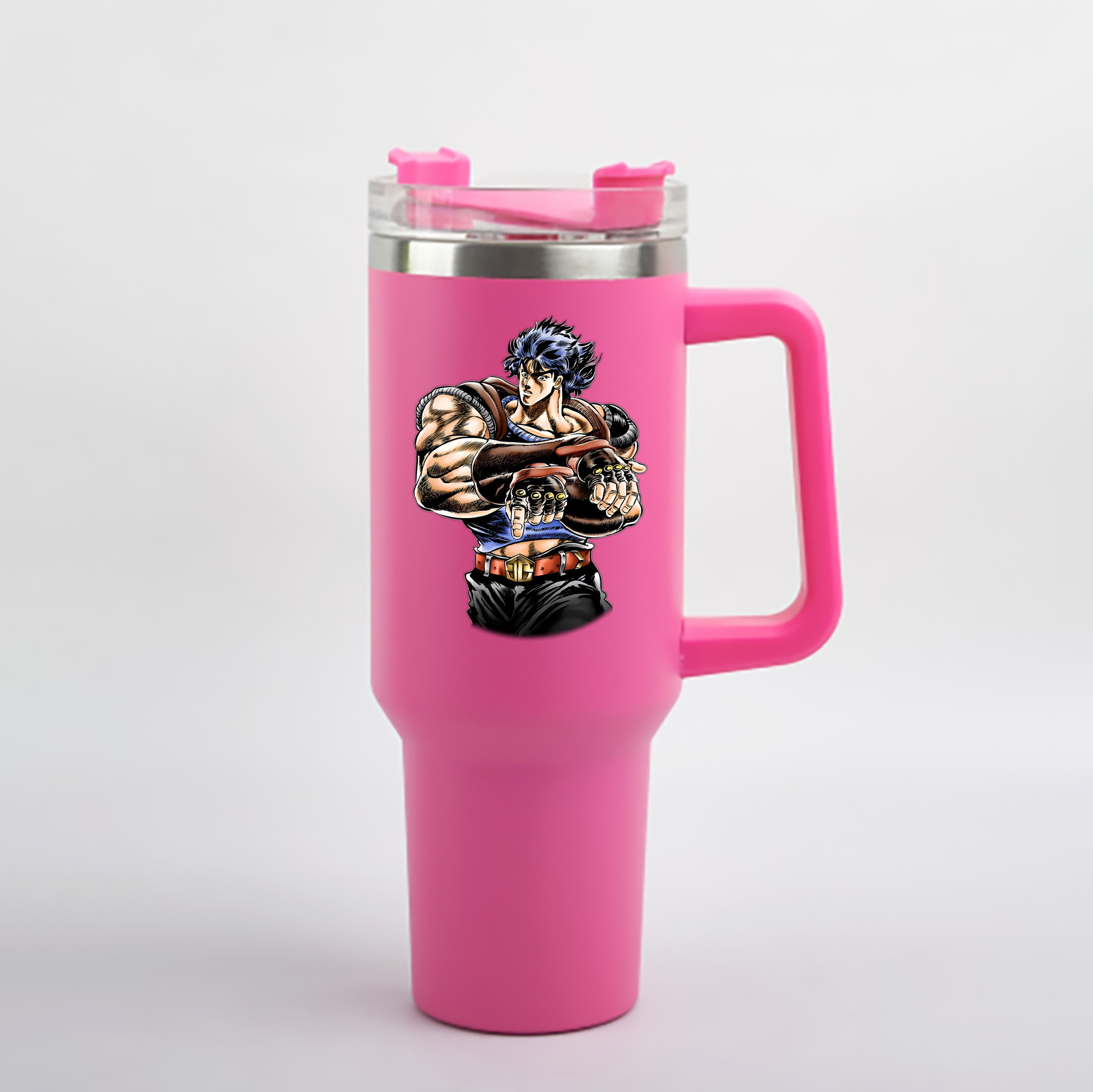 （画像用） ジョジョの奇妙な冒険 /ジョナサン?ジョースター JoJo's Bizarre Adventure Jonathan Joestar 1200mL車用タンブラー - クリスタルステッカー（プラスチックストロー付き）